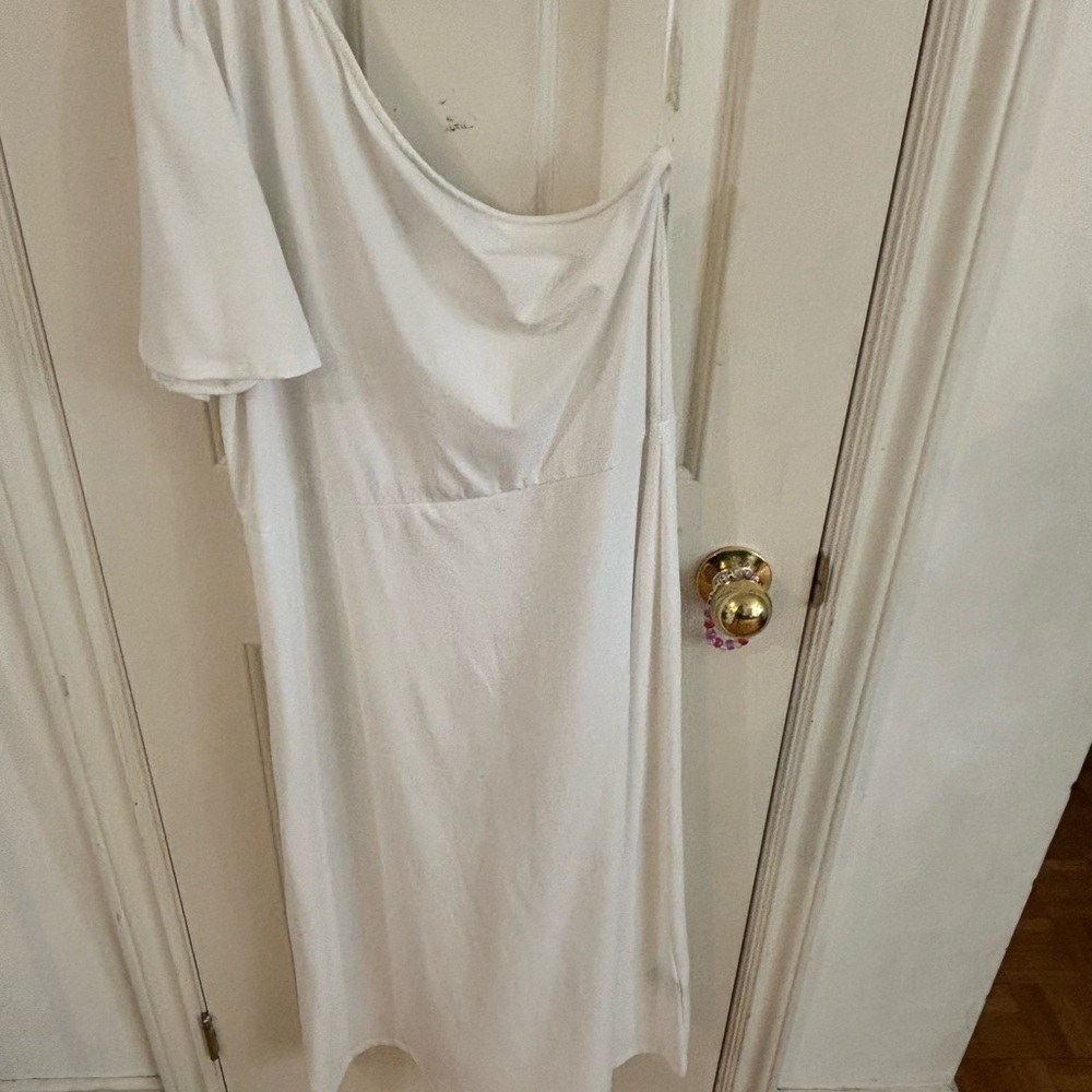 Who What Wear White One-Shoulder Dress